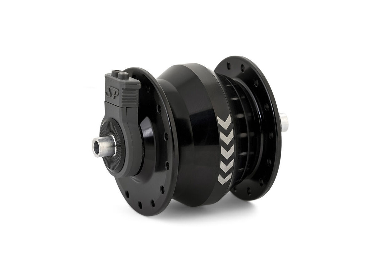 SP SV-8 Small Dynamo Hub Front - 6V-3W - 7.9mm QR (Suit Brompton). 74mm OLD, No Offset, for 20" Wheels 32H click to zoom image