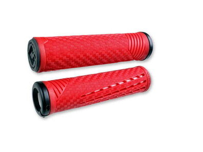 ODI CF BMX / MTB Lock On Grips 135mm - Red / White 