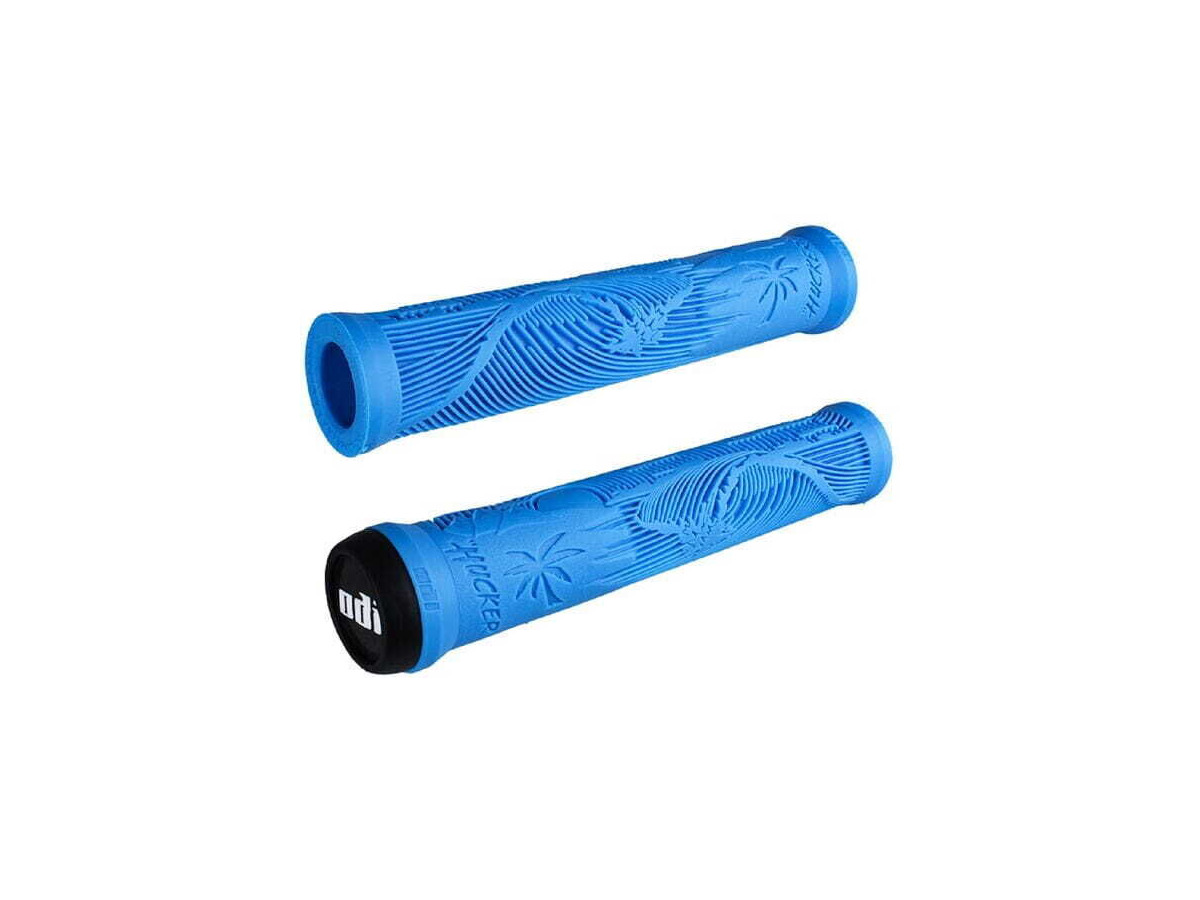 ODI Hucker BMX Grips NO Flange 160mm - Light Blue click to zoom image