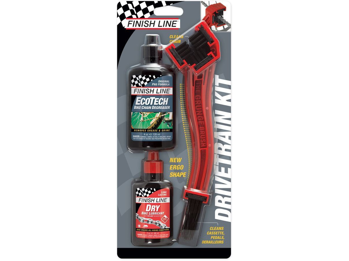FINISH LINE Starter Kit 1-2-3 - Grunge Brush w/4 oz Degreaser and 2 oz Dry Lube click to zoom image