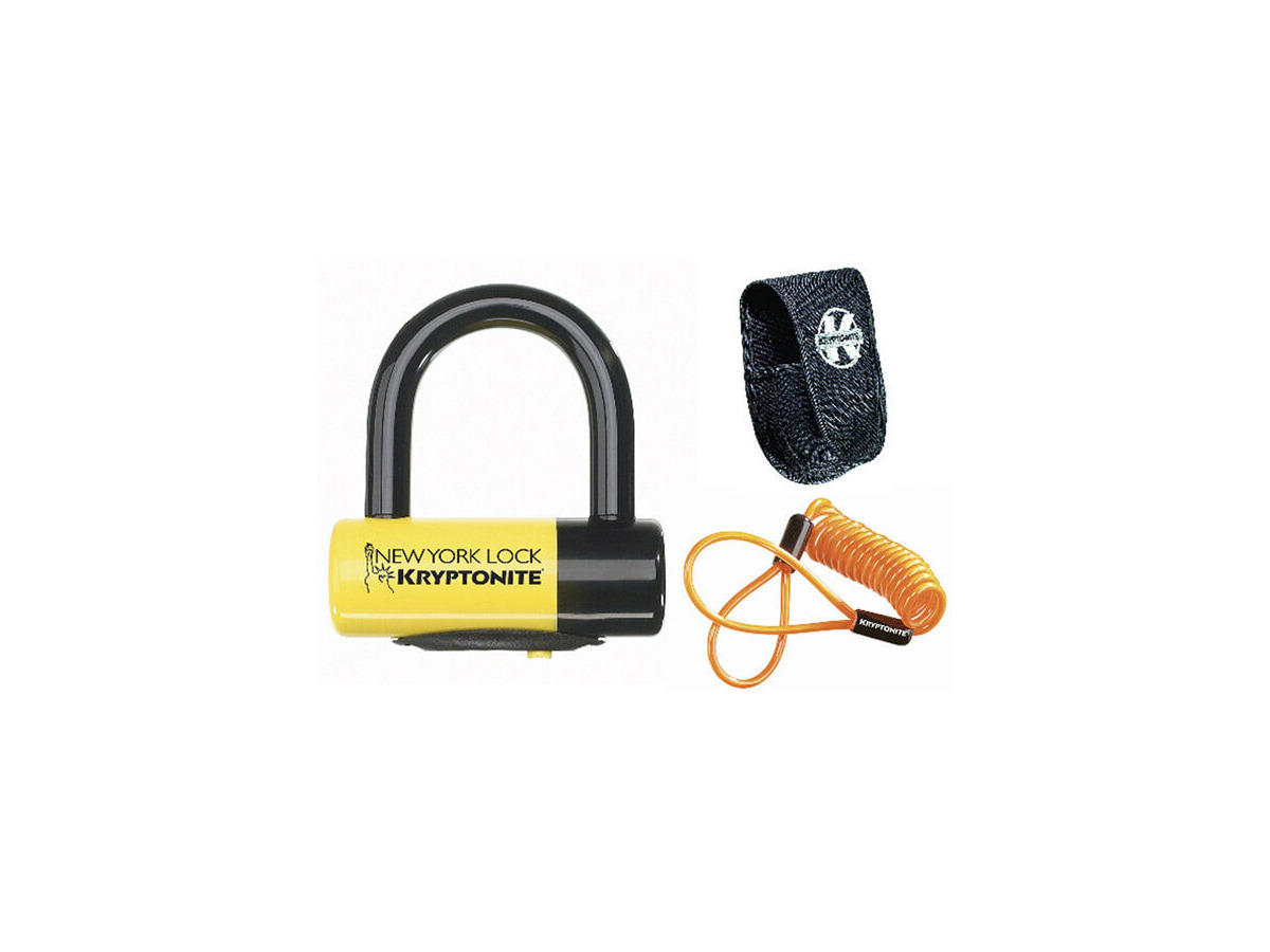 KRYPTONITE New York Liberty disc lock - with reminder cable - yellow click to zoom image