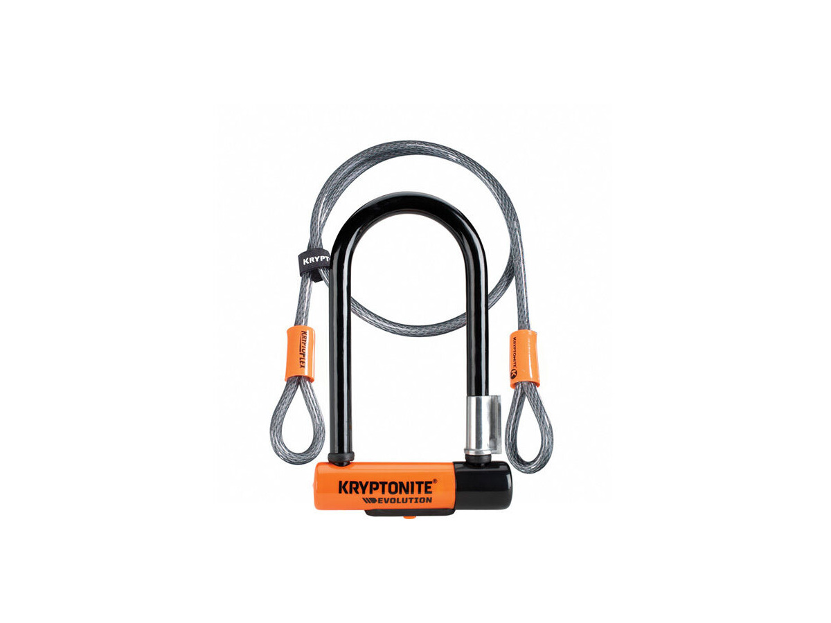 KRYPTONITE Evolution Mini 7 Dead Bolt Lock with 4ft Kryptoflex Cable with FlexFrame Bracket click to zoom image