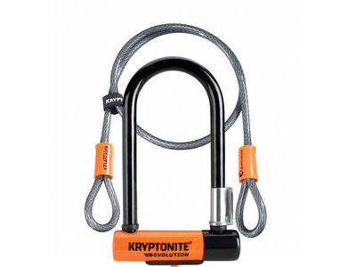 KRYPTONITE Evolution Mini 7 Dead Bolt Lock with 4ft Kryptoflex Cable with FlexFrame Bracket 