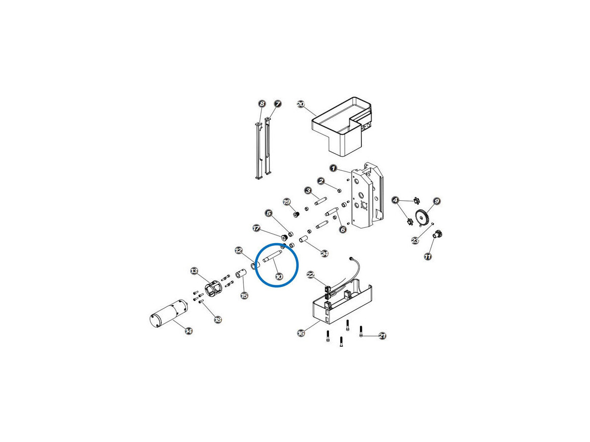 PARK DRIVE GEAR SHAFT - PRS-33 click to zoom image