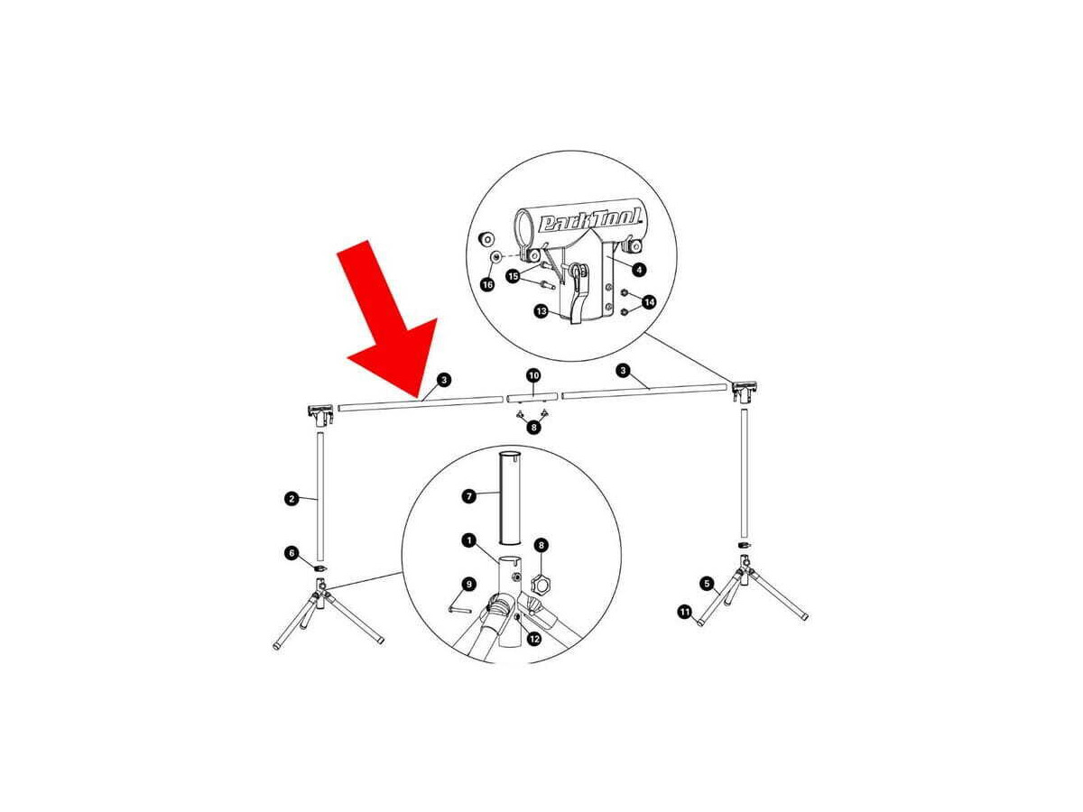 PARK 939-ES - Top Tube Assembly for ES-1 & ES-2 click to zoom image