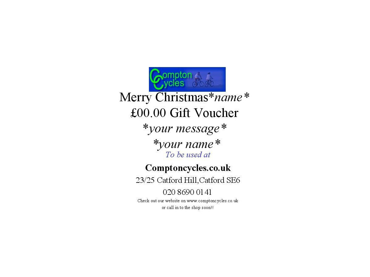 COMPTON SPECIALS £100 Gift Voucher click to zoom image