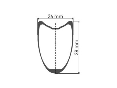 DT SWISS CRC 1100 SPLINE disc, carbon tubular 38 x 26mm, front click to zoom image