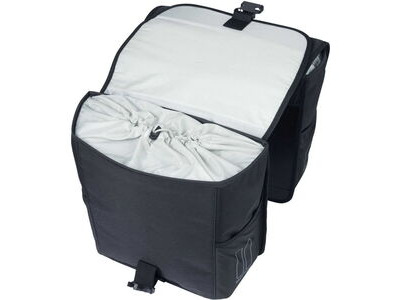 BASIL GO double bag, 32L, solid black click to zoom image